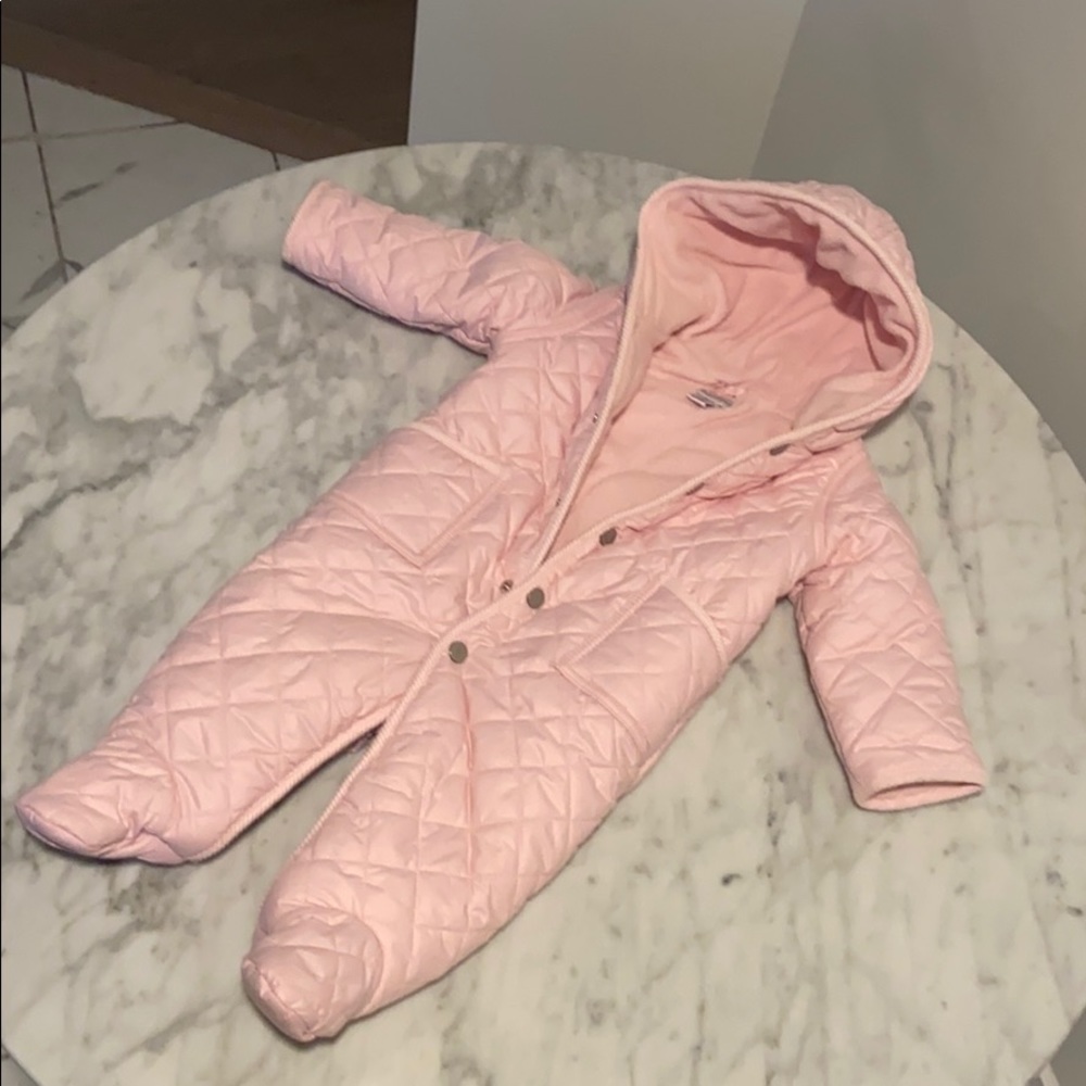 RALPH LAUREN 6M BABY LIGHT PINK SNOW SUIT ONESIE
